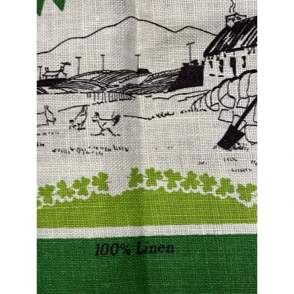 Irish Linen Tea Towel Irish Man's Philosophy Fingal Wall Hanging Ireland Flaw‎
